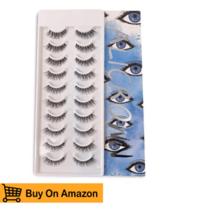 7. ALICROWN False Eyelashes Natural Lightweight Handmade Lashes-BLUE (10 Pairs)