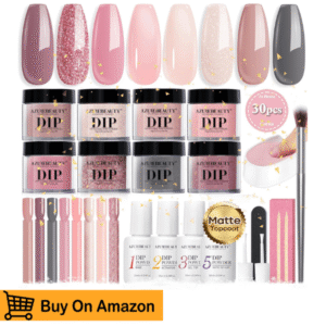 4. AZUREBEAUTY 17 Pcs Dip Powder Nail Kit