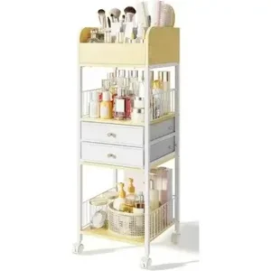 Gold Makeup Organizer Cart