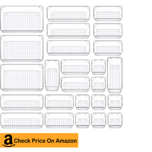 4. Vtopmart 25-Piece Clear Organizer Set | Makeup Organizer for Drawers
